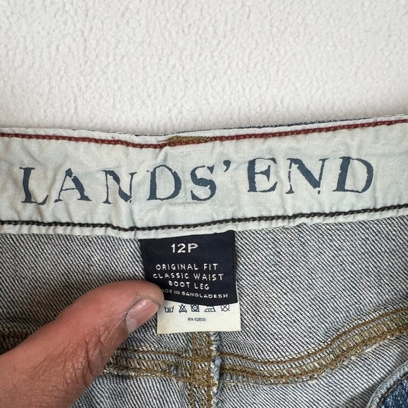 Lands End Bootcut Jeans Womens 12P Classic Waist Original Fit Denim Blue petite - Picture 5 of 11